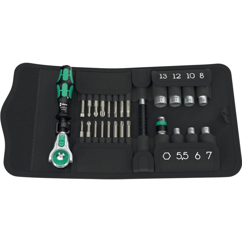 Wera 26 Piece Kraftform Kompakt Zyklop 1/4" Drive Socket and Bit Set Metric 1/4"