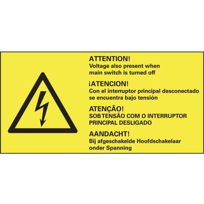 HEIN 172987 Warnschild HEIN_172987 ausgesch. Hauptschalter Folie 74x37mm