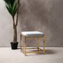 Photo of allure stool - powder blue velvet fabric - gold legs