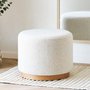 Photo of daisy pouf - round - beige boucle - fabric