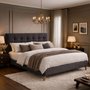 Photo of novara bed - dark grey fabric - sizes available
