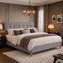 Photo of novara bed - light grey fabric - sizes available