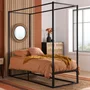 Photo of farringdon four poster bed - black metal 3ft single
