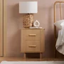 Photo of axel curved bedside cabinet - 2 drawer - oak fluted