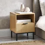 Photo of sia bedside table - 1 drawer - ribbed - oak