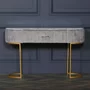 Photo of upholstered dressing table - grey velvet - curved - 1 drawer
