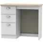 Photo of victoria dressing table - 3 drawer - single - grey and riviera oak