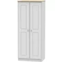 Photo of victoria wardrobe - 2 door - plain - grey and riviera oak