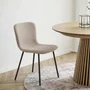 Photo of maceda dining chair - set of 2 - beige boucle fabric