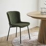 Photo of maceda dining chair - set of 2 - dark green boucle fabric