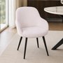Photo of malmo dining armchair - set of 2 - curved back - cream and black - fabric and metal