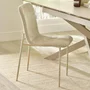 Photo of nora dining chair - set of 4 - cream chenille - fabric and metal