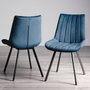 Photo of fontana dining chairs - set of 2 - blue velvet - black legs