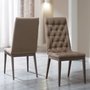 Photo of platinum italian dining chair - silver - nabuk upholstered - capitonne