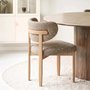 Photo of recco dining chair - set of 2 - curved back - sand and natural - fabric and wooden