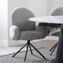 Photo of clearance - theo dining armchair - swivel - dark grey fabric - black legs