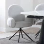 Photo of clearance - theo dining armchair - swivel - grey fabric - black legs