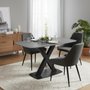 Photo of vernal dining set - 4 seater - 130cm - grey sintered stone - 4 claflin dark grey fabric chair
