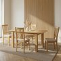 Photo of arlington dining set - 4-6 seater - 120cm-155cm - oak - with 4 slatted back dining chairs