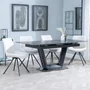 Photo of alpha extending dining set - 6-8 seater - 140cm-180cm - black ceramic - boden swivel dining chair - cream fabric