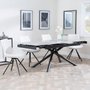Photo of apollo extending dining set - 6-8 seater - 160cm-220cm - grey ceramic - boden swivel dining chair - cream fabric