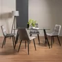 Photo of martini glass dining table set - 6 seater - 140cm - 4 mondrian grey velvet chairs