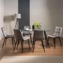 Photo of martini glass dining table set - 6 seater - 140cm - 6 mondrian grey velvet chairs