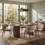 Photo of delphi dining set - 210cm - oval - dark brown - ceramic and wooden - 6 cavi chairs