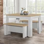 Photo of highgate dining set - 2 seater - 118cm - with 2 benches - grey painted