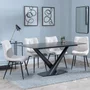 Photo of maldon dining set - 6 seater - 160cm - black ceramic - corona dining chairs - beige fabric
