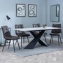 Photo of get 2 chairs free - merlin dining set - 6-8 seater - 180cm - white ceramic - corona dining chairs - grey fabric