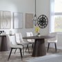 Photo of palma dining set - 6 seater - 180cm - oval - walnut - corona dining chairs - beige fabric