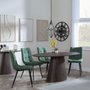 Photo of palma dining set - 6 seater - 180cm - oval - walnut - corona dining chairs - green fabric