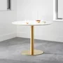 Photo of palermo dining table - 2 seater - 100cm - round - white marble effect and gold