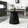 Photo of osaka round extending dining table - 4-8 seater - 120cm-240cm - slatted base - black oak