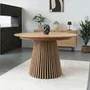Photo of osaka round extending dining table - 4-8 seater - 120cm-240cm - slatted base - oak