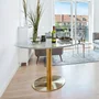 Photo of bolzano round dining table - pedestal - 4 seater - 110cm - white and gold
