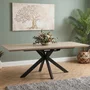 Photo of manhattan extending dining table - oak - 6-8 seater - 180cm-220cm - black spider legs base
