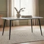 Photo of horizon dining table - 180cm - 6 seater - pandora and black - marble effect and metal