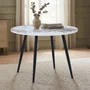 Photo of horizon dining table - 90cm - 2 seater - round - pandora and black - marble effect and metal