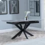 Photo of bari extending dining table - 6-8 seater - 140cm-180cm - grey ceramic - black star base