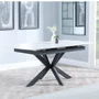 Photo of bari extending dining table - 6-8 seater - 140cm-180cm - white ceramic - black star base