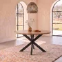 Photo of jesper dining table - 140cm - 6 seater - round - star base - natural - mango wood