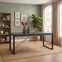 Photo of norris dining table - 140cm - 4 seater - u legs - charcoal - rustic mango wood