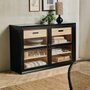 Photo of viva low cabinet - 2 door - 4 drawer - black