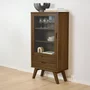 Photo of a line display cabinet - 1 door - 2 drawer - smoked oak