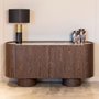 Photo of callahan curved sideboard - 2 door - medium - brown - ceramic and wood