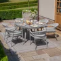Photo of florence oval garden dining set - 6 seater - 180cm - ceramic top - lazy susan - cool linen