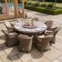 Photo of winchester round garden dining set - 8 seater - 180cm - lazy susan - ceramic top - natural rattan