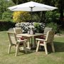Photo of ergo garden table set - 4 chairs - redwood